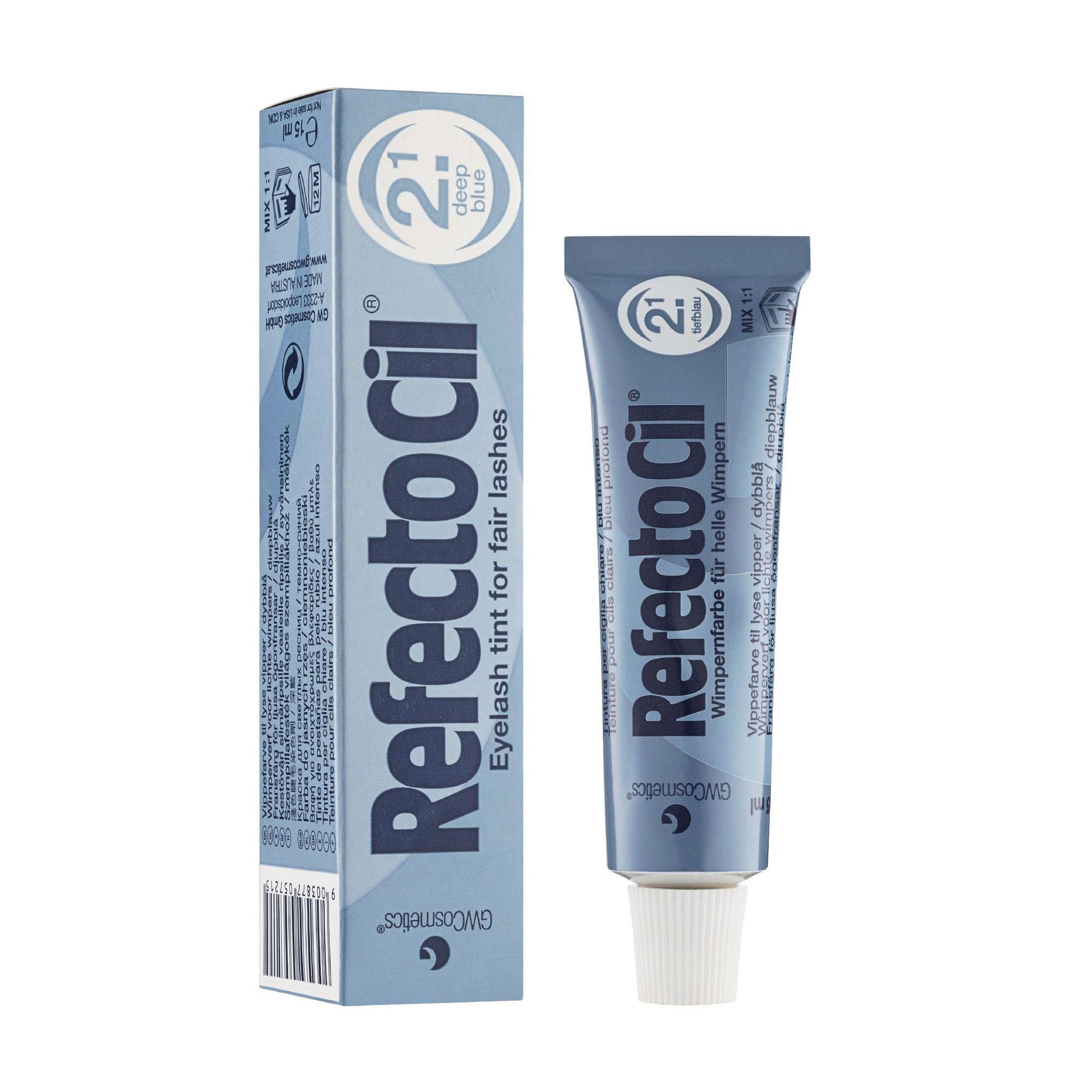 Фарба для брів і вій RefectoCil Eyelash and Eyebrow 2.1 Deep Blue, 15 мл